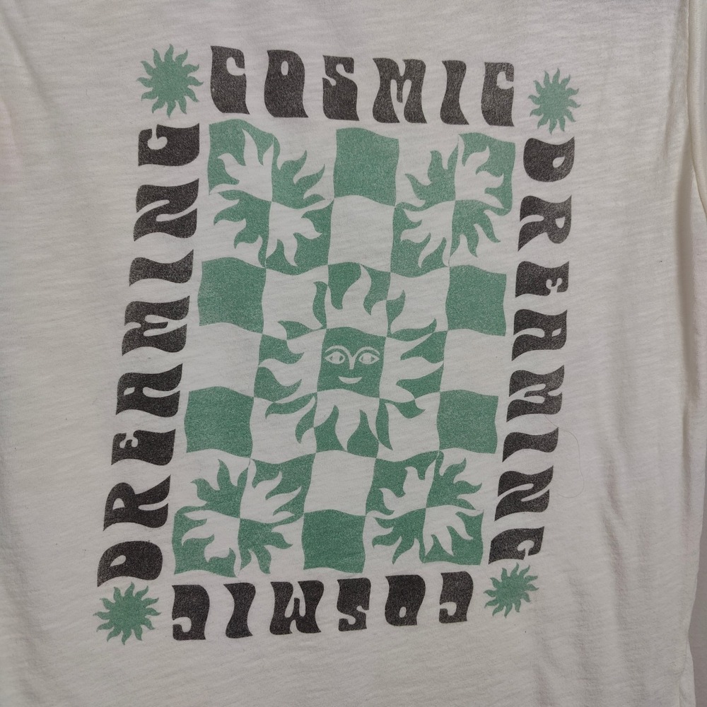 Girl Dangerous Tank Top‎ Womens Small Cosmic Dreaming Graphic Muscle Tee White - Picture 3 of 9